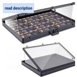 Retails for $132! 36"x24" Large Trade Show Display Case Portable Aluminum Sports Card Table Top Display Case Frame Clear Acrylic Showcase Cabinet Box with Lock for Trading Cards Jewelry Collectibles(B
