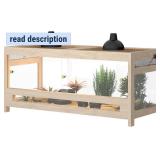 Retails for $166! 80 Gallon 4x2x2 Reptile Enclosure Large Acrylic & Wood Tank with Mesh Lid Spacious Habitat for Bearded Dragon, Snake or Lizard