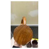 Hand Carved Wooden Tropical Scene Mugs Set