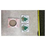 Christmas Tree Ceramic Tile Trivets Set