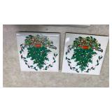 Christmas Tree Ceramic Tile Trivets Set
