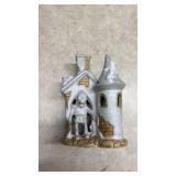 Ceramic Halloween Haunted House Tea light holder with Skeleton