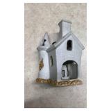 Ceramic Halloween Haunted House Tea light holder with Skeleton