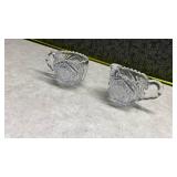 Cut Crystal Nappy Dishes Set of 2
