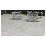 Cut Crystal Nappy Dishes Set of 2