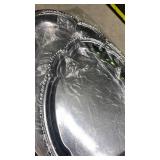 Elegant Oval Tray Set - Bright Chrome Plated