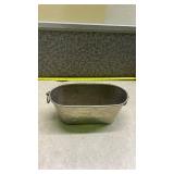 Decorative Metal Bucket with Fleur-de-lis Pattern