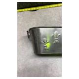 Decorative Metal Bucket with Fleur-de-lis Pattern