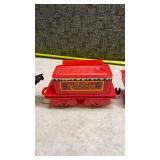 Red Christmas Train Set with Steam Engine