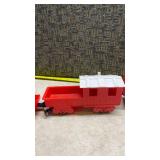 Red Christmas Train Set with Steam Engine