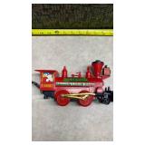Red Christmas Train Set with Steam Engine