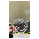 Clear Glass Serving Bowl with Floral Pattern