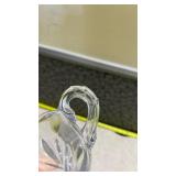 Clear Glass Serving Bowl with Floral Pattern