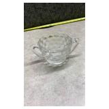 American Fostoria Cubist Pattern Sugar Bowl