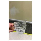 American Fostoria Cubist Pattern Sugar Bowl