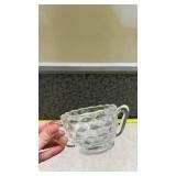 American Fostoria Cubist Pattern Sugar Bowl