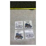 Recipe Illustration Ceramic Costers Set - Salad Dressing Collection