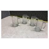 Nautical Ship Design Glass Beer Mugs Set of 4