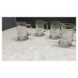 Nautical Ship Design Glass Beer Mugs Set of 4