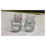 Decorative Glass Votive Candle Holders Set of 4