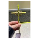 Gold Tone Cross with Double Rings
