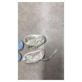 Baby Booties Set - Blue Lace = Size 1 and White Satin = Size 0