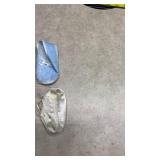 Baby Booties Set - Blue Lace = Size 1 and White Satin = Size 0