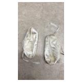 Baby Booties Set - Blue Lace = Size 1 and White Satin = Size 0