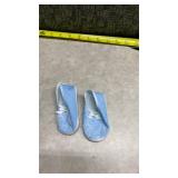 Baby Booties Set - Blue Lace = Size 1 and White Satin = Size 0