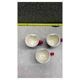 Hallmark Red Heart Shaped Coffee Mugs Set