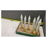 Electric Window Candles with Gold Colored Bases