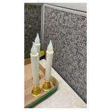 Electric Window Candles with Gold Colored Bases