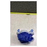 Blue Velvet Santa Claus Figurine with Fur Trim