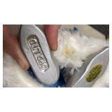 Blue Velvet Santa Claus Figurine with Fur Trim