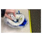 Blue Velvet Santa Claus Figurine with Fur Trim