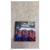 Master Lock Colored Combination Padlocks 3-Pack