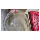 Mikasa Crystal Holiday Angels Platter and Box
