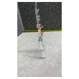 Glass Reindeer Figure with Festive Ribbon
