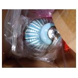 JUNNAI Green Ceramic Table Lamp 24.5: 3-Way Dimmable Nightstand Lamp with White Drum Lamp Shade | Modern Bedside Lamp for Bedrooms & Living Room (Bulb Included)