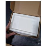 M&B GWPP 4-Pack Unbreakable 10x6.3 Inch Melamine Plates - White Rectangular Serving Tray for Camping, BBQ, Party & Daily Use, Dishwasher Safe BPA-Free Durable Serving Platters (White)