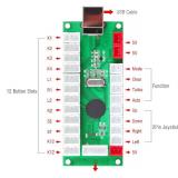 EG STARTS 2 Player Arcade Games DIY Kit Parts 2 Ellipse Oval Joystick Handles + 20 LED lit Arcade Buttons (Red & Blue Kit)