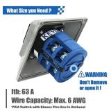 KEYMOO 63A Rotary Changeover Switch with Master Switch Exterior Box, 660V 3 Position 2 Phase 8 Terminals Universal Selector Switch SZW26-63/D202.2D IP65