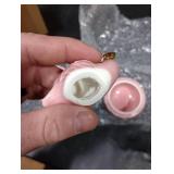 SEVENBEES Small Ceramic Flamingo Figurine Trinket Box for Jewelry,Ring,Earrings,Trinkets Tower,wedding candy