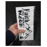 Faith Can Move Mountains Sticker | Black White Mountain Silhouette Decal | Inspirational Car Truck Bed Sticker (3.5x8 Inches)