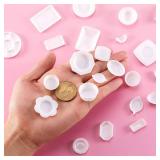 Skylety 33 Pieces 1:12 Dollhouse Miniature Decoration Accessory Dollhouse Miniature Kitchen Tableware Plastic Mini Plate Dishes Cups Bowl Set Micro Decoration for Dolls House Accessory Pretend Play