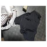 BMJL Womens High Waisted Bikini Sets Modest Tummy Control Swimsuits Cutout Crisscross Ruched Two Piece Bathing Suit(Stripe Black,M)