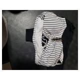 BMJL Womens High Waisted Bikini Sets Modest Tummy Control Swimsuits Cutout Crisscross Ruched Two Piece Bathing Suit(Stripe Black,M)