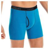 Hanes mens Ultimate FreshIQ Tagless Cotton Boxer ComfortFlex Waistband Brief, 6 Pack - Striped Assorted, Medium