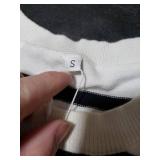 ANRABESS Womens 2 Piece Outfits Striped Sweater Skirt Sets 2025 Summer Casual Short Sleeve Pullover Tops Travel Midi Dress White Black Small