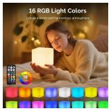 LOFTEK 4-inch LED Cube Lights: RGB 16 Colors Tesseract Cube, Cosmic LED Mood Lamp with Remote Control, IP65 Waterproof Rechargeable Bedside Lamp Night Lights for Kids Nursery Toys Gift